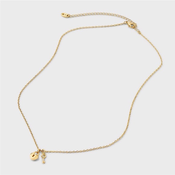 A New Day 14K Gold Dipped Heart Lock & Key Pendant Necklace - Picture 3 of 4